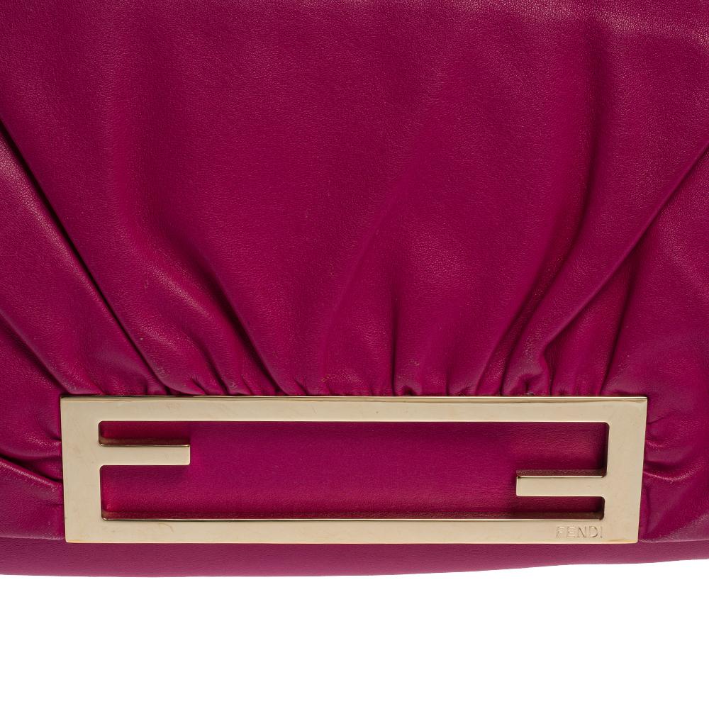 Fendi Purple Leather Cutout Flap Shoulder Bag 3