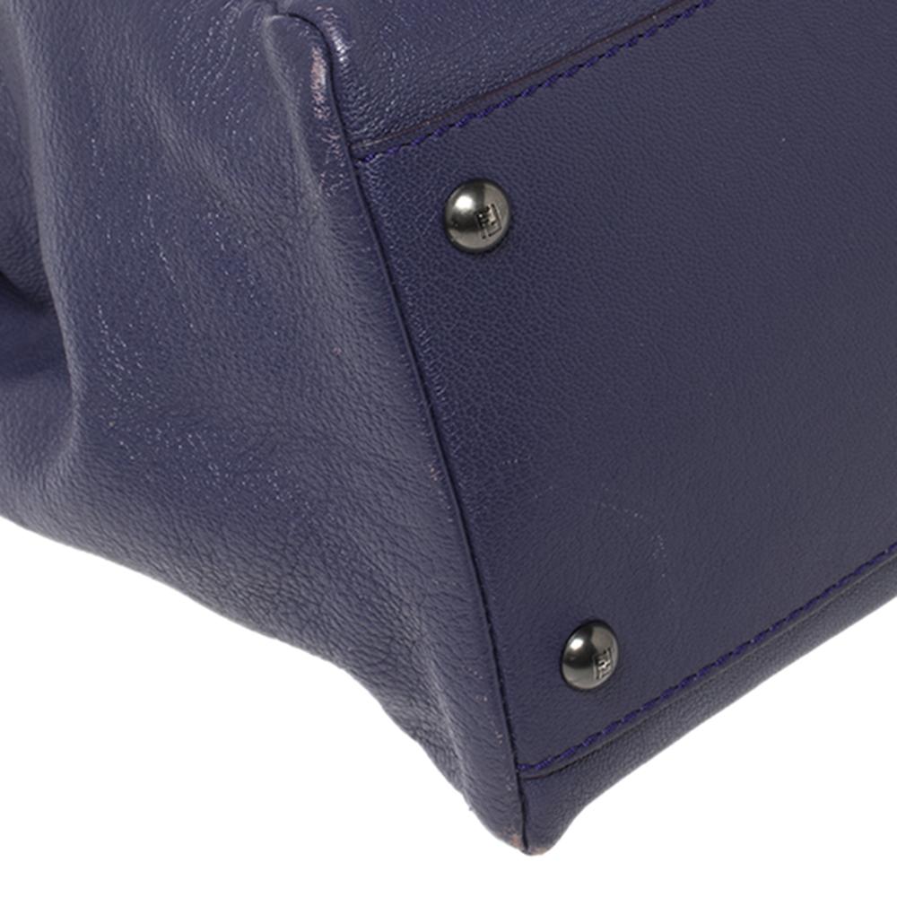 Fendi Purple Leather Large Peekaboo Top Handle Bag 2