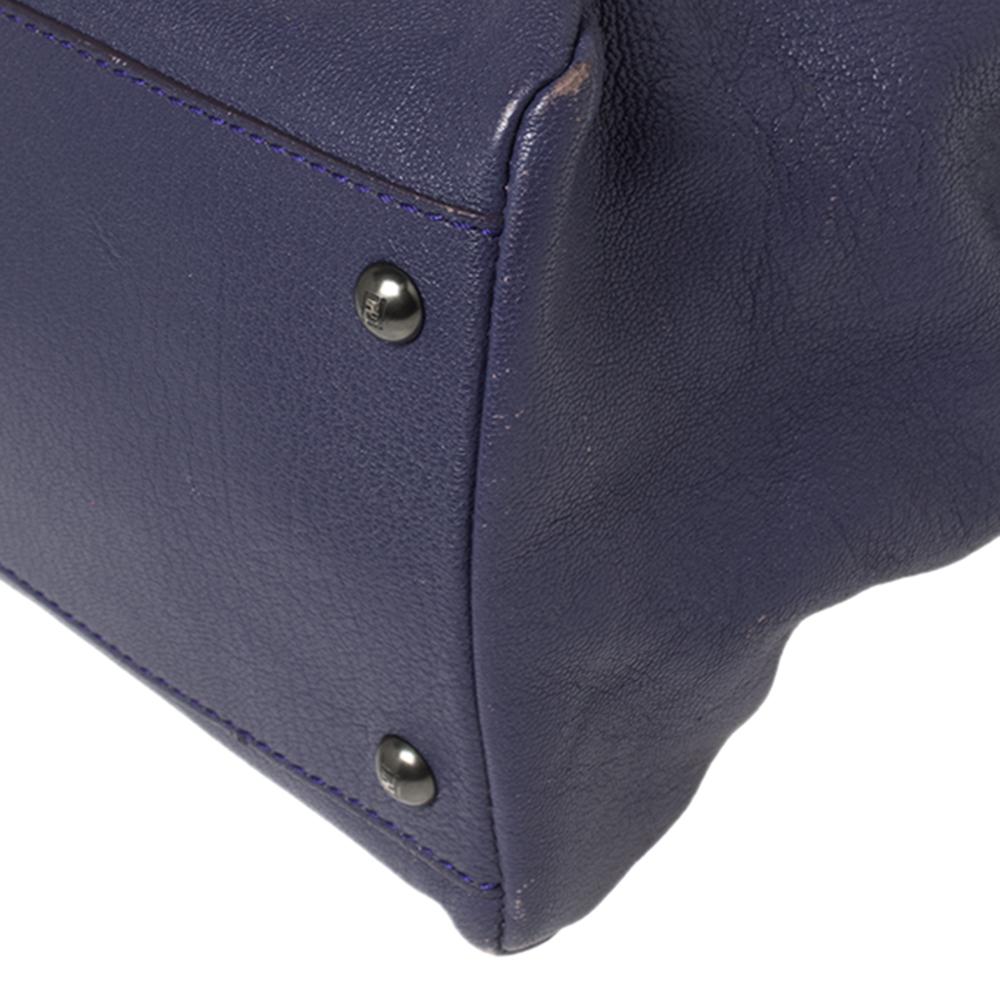 Fendi Purple Leather Large Peekaboo Top Handle Bag 3