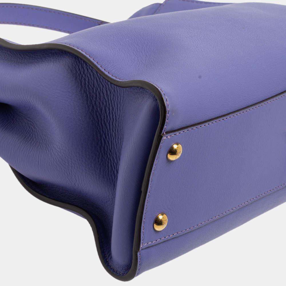 Fendi Purple Leather Medium Peekaboo Top Handle Bag 6