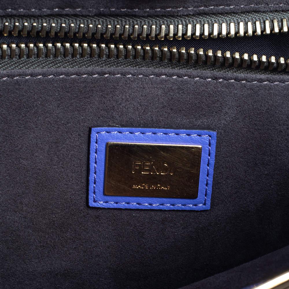 Fendi Purple Leather Medium Peekaboo Top Handle Bag For Sale 9