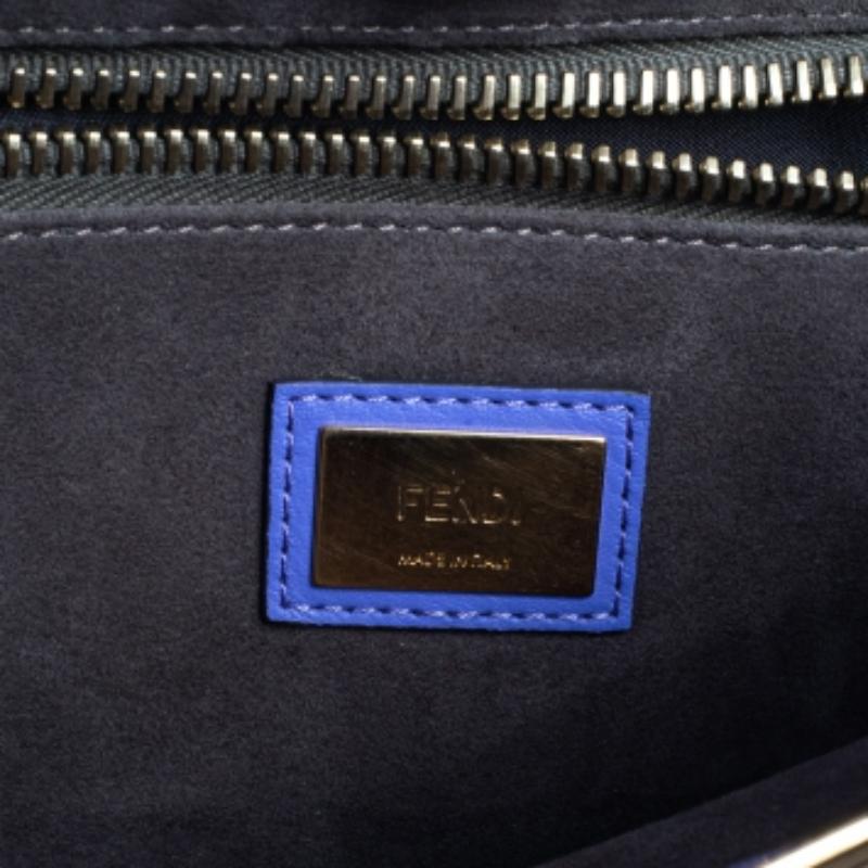 Fendi Purple Leather Medium Peekaboo Top Handle Bag In Good Condition For Sale In Dubai, Al Qouz 2