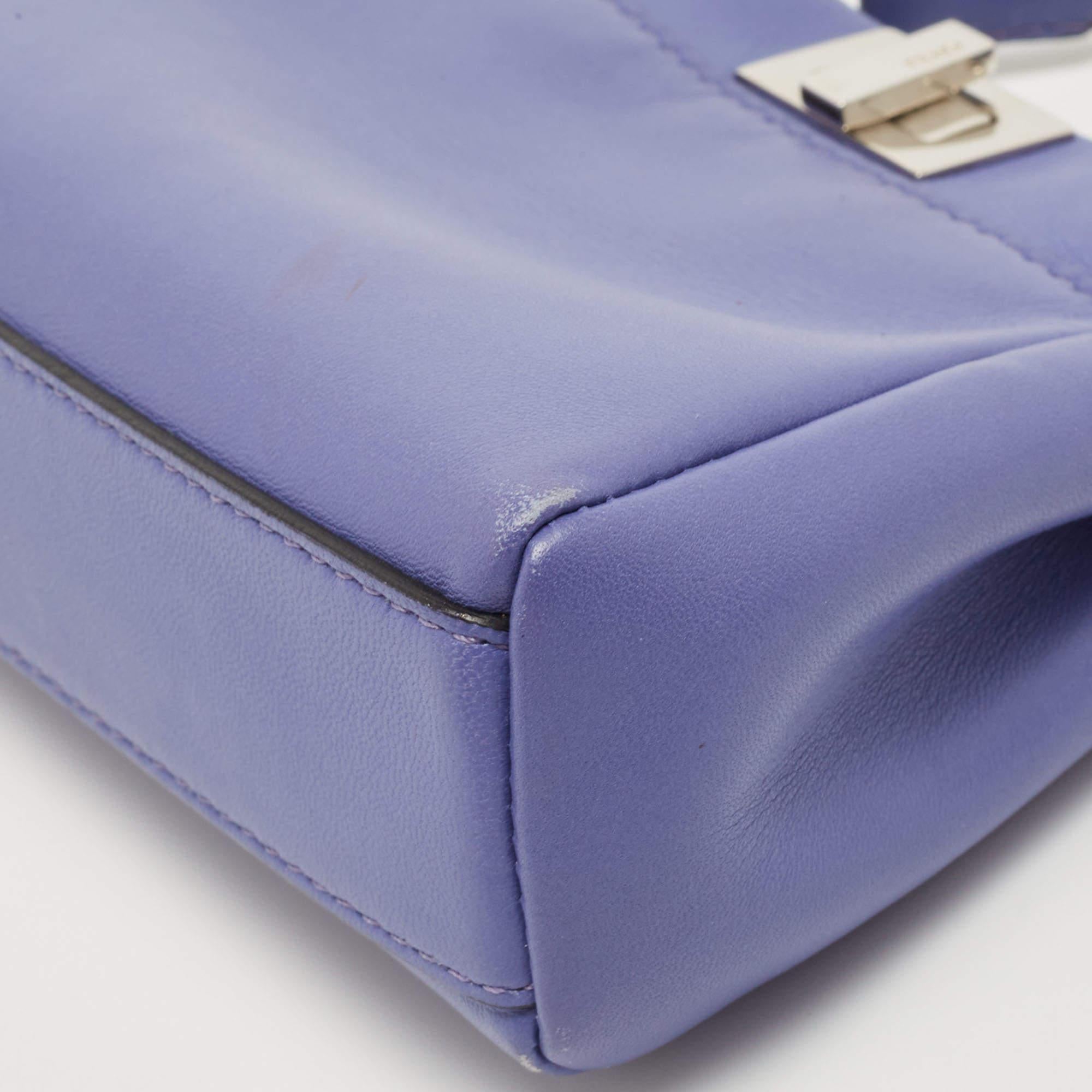 Fendi Purple Leather Micro Peekaboo Crossbody Bag 8