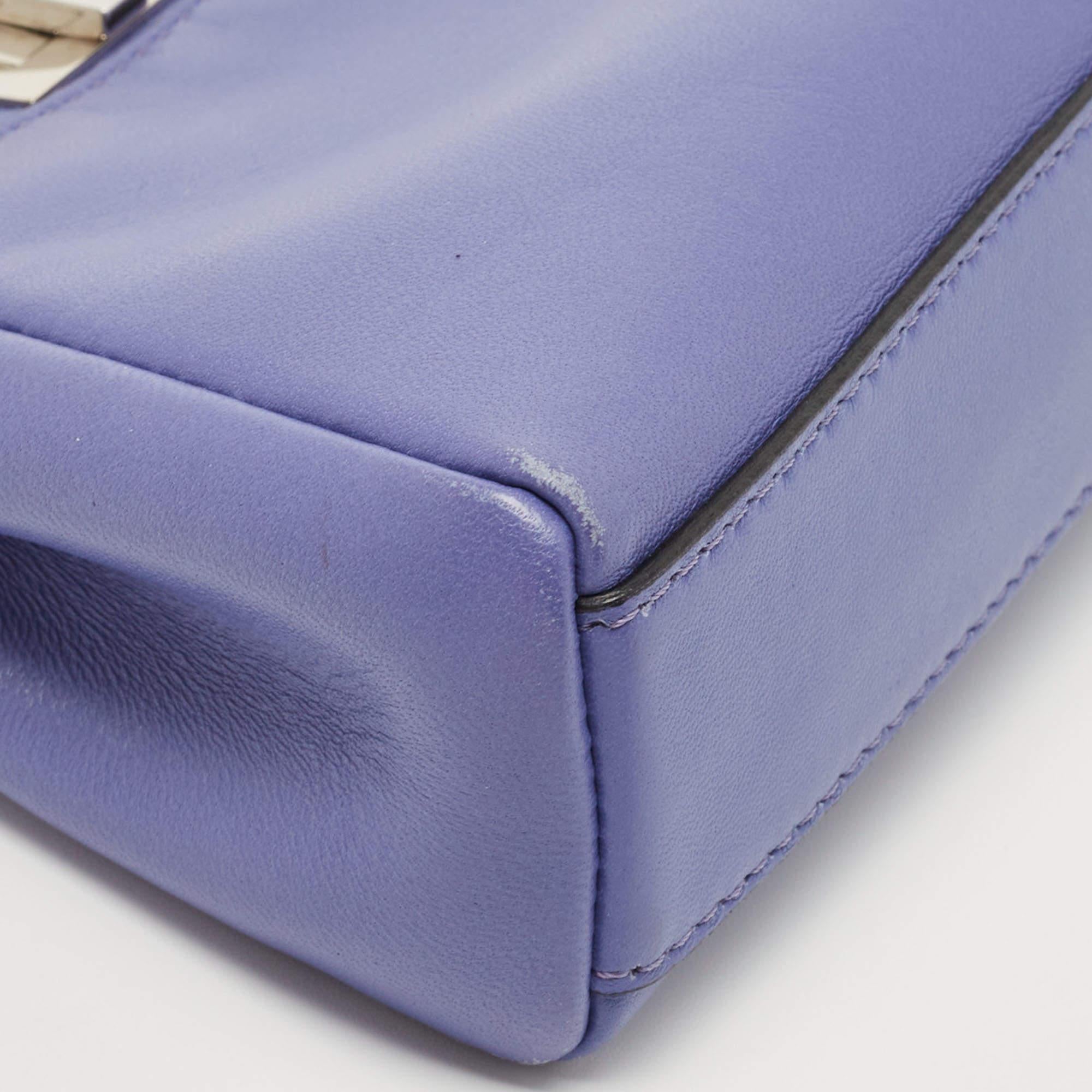 Fendi Purple Leather Micro Peekaboo Crossbody Bag 1