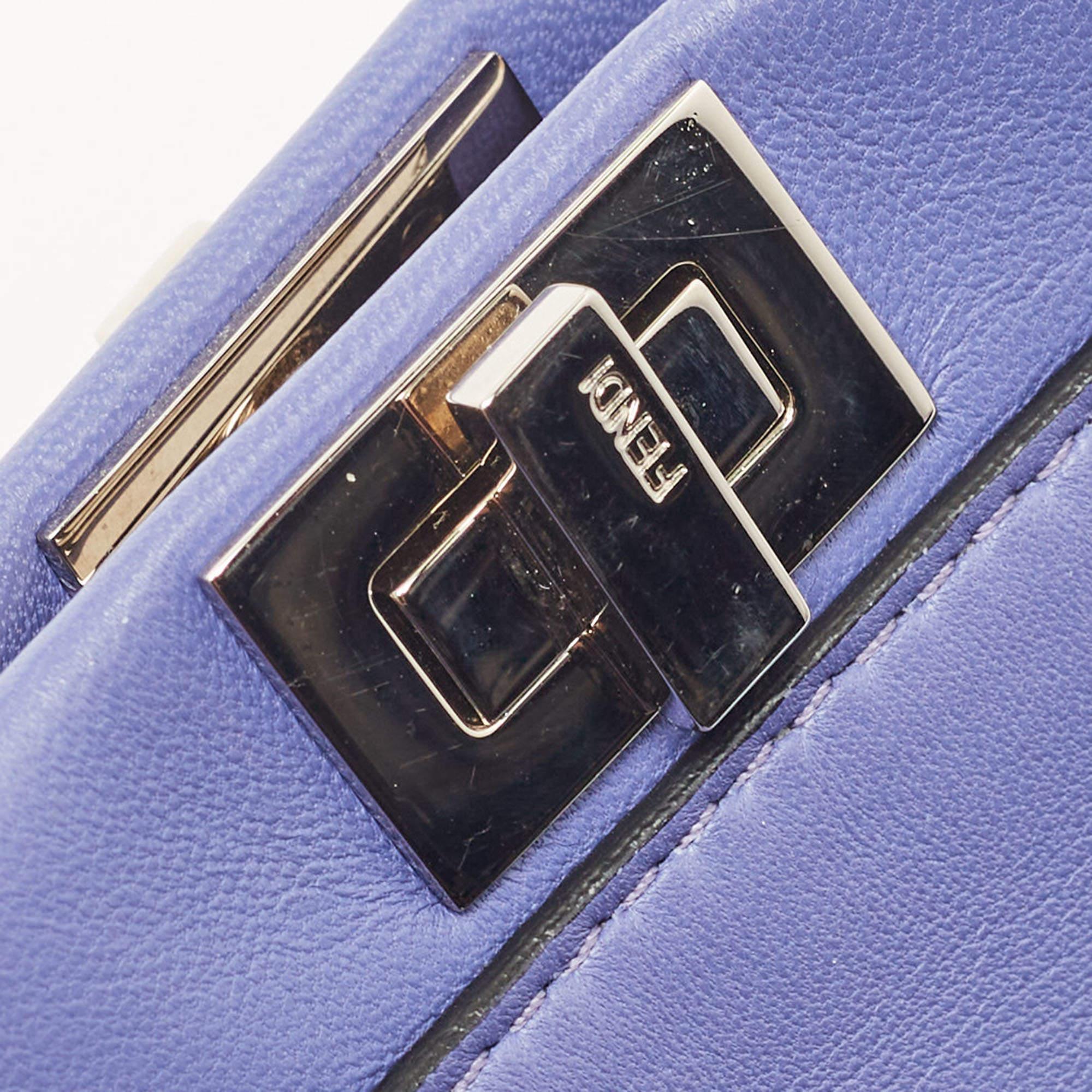 Fendi Purple Leather Micro Peekaboo Crossbody Bag 3
