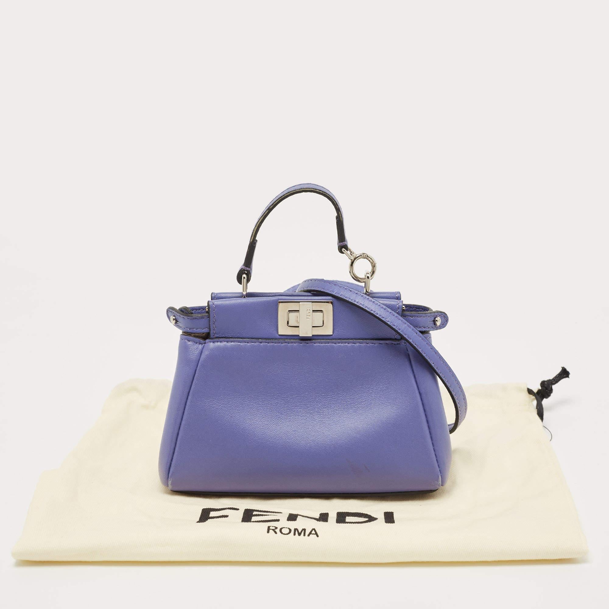 Fendi Purple Leather Micro Peekaboo Crossbody Bag 5