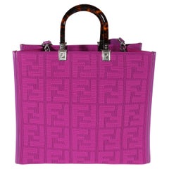 Fendi Purple Neoprene & Leather Medium Sunshine Tote