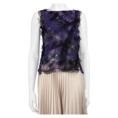 Fendi Purple Ruffled Sleeveless Top Size M