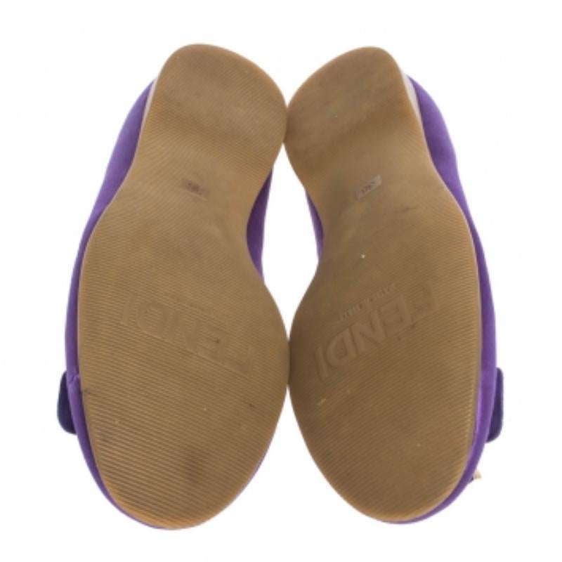 Bailarinas con lazo de satén morado Fendi talla 36 Gris en venta
