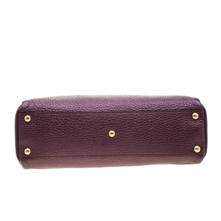 Fendi Purple Selleria Leather Medium Peekaboo Top Handle Bag For Sale ...