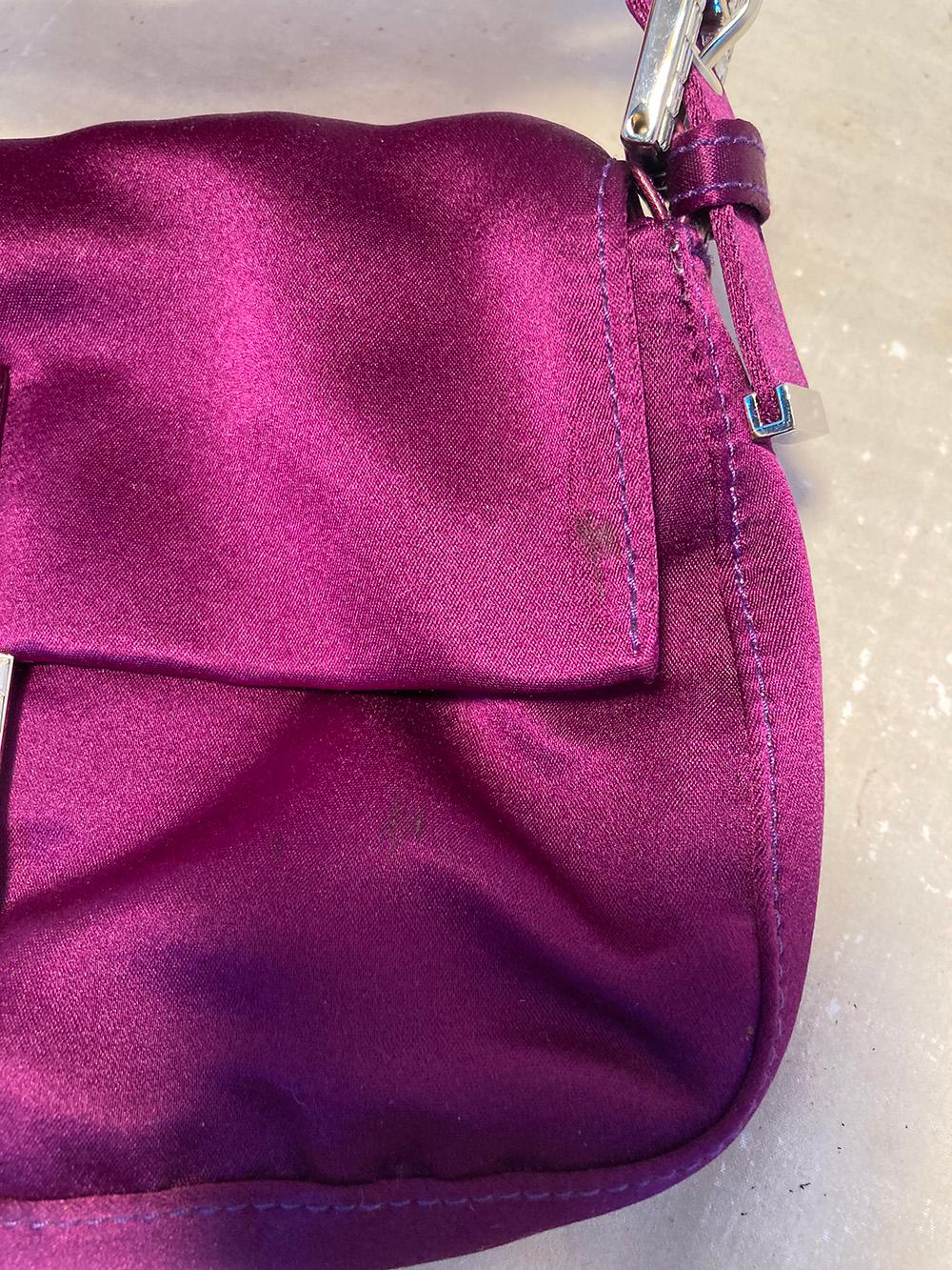 Baguette di seta viola Fendi 3