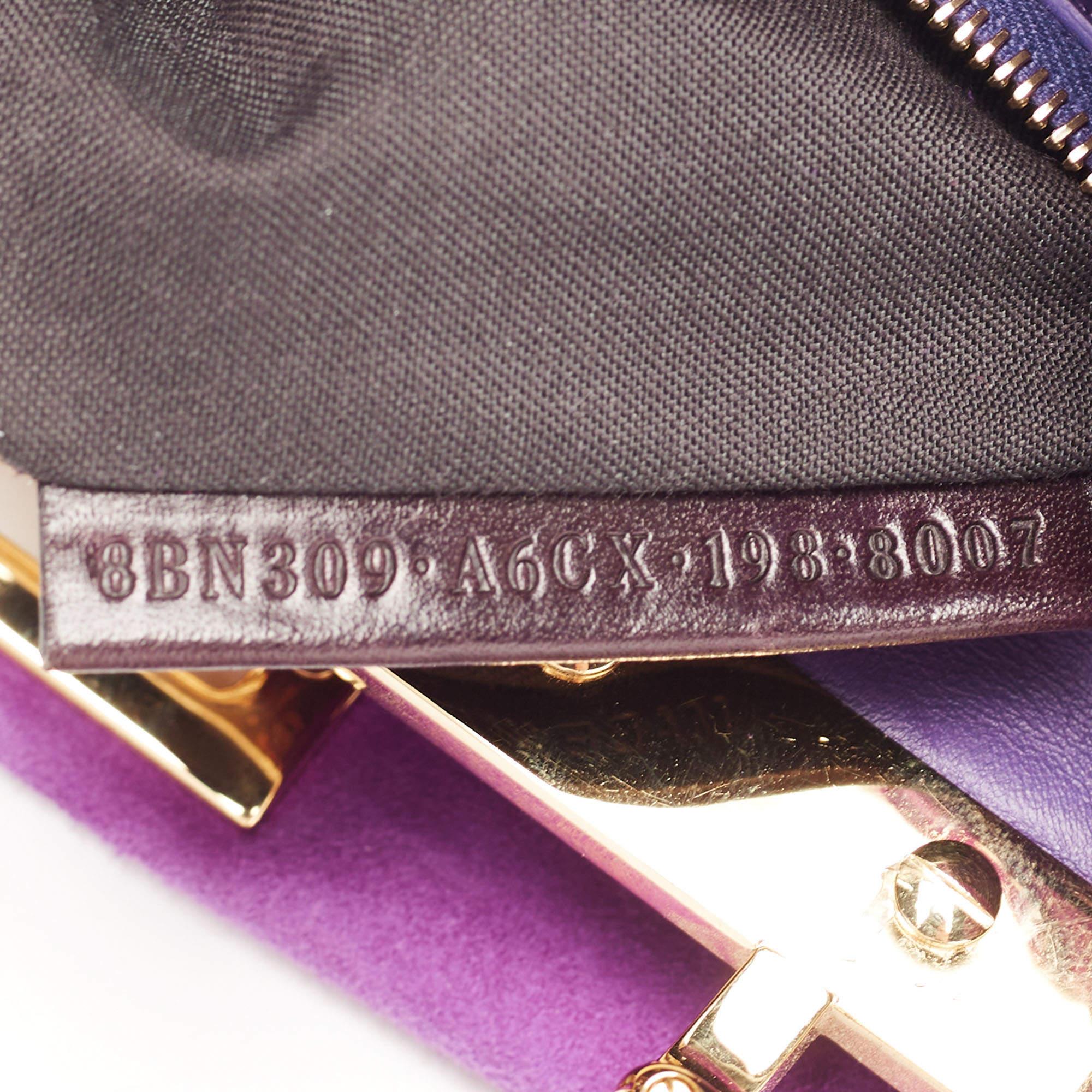 Fendi Purple Suede XS Peekaboo Top Handle Bag 8