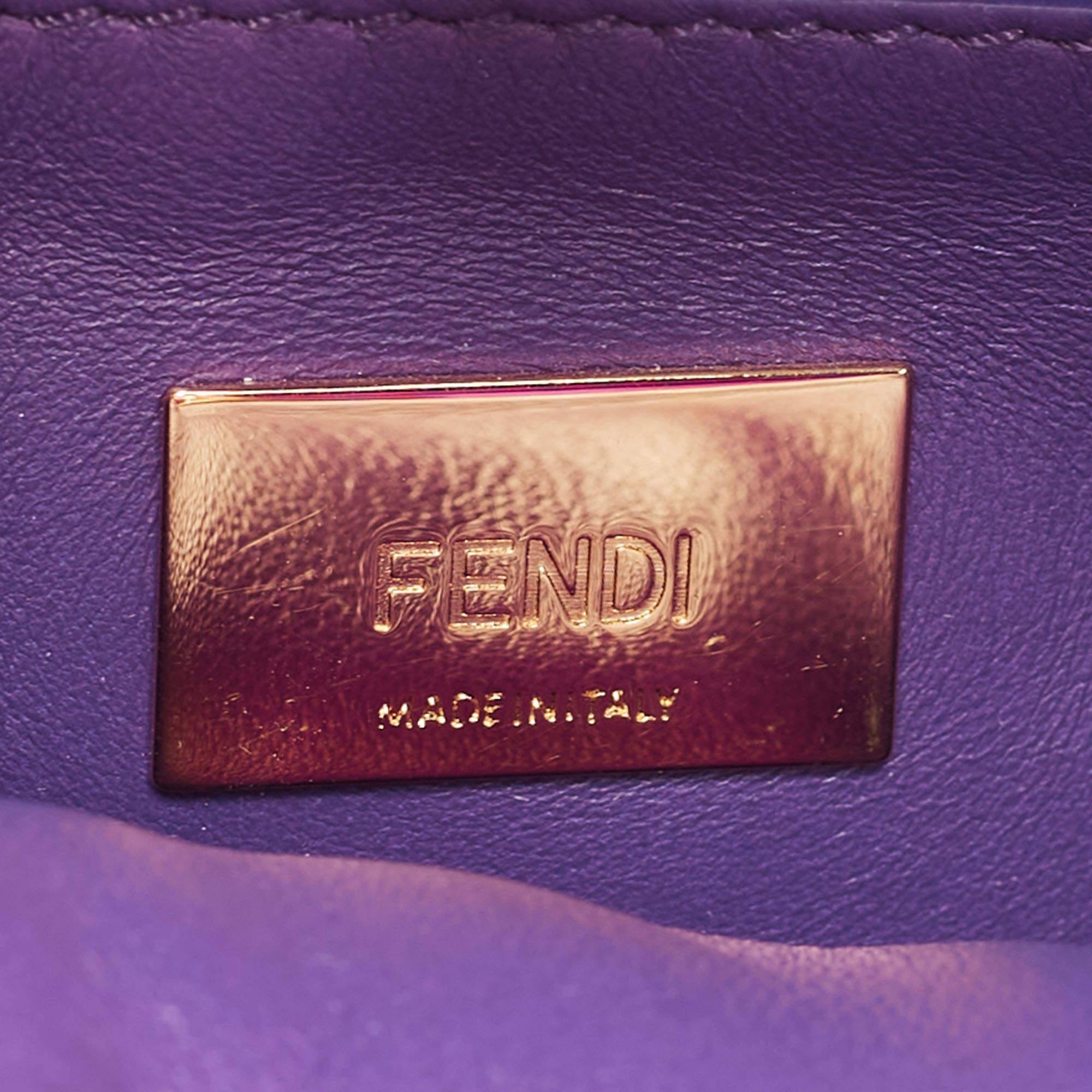 Fendi Purple Suede XS Peekaboo Top Handle Bag 5