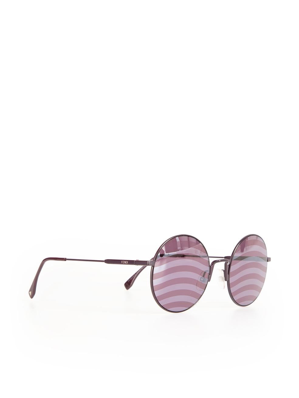 Gray Fendi Purple Waves Striped Sunglasses