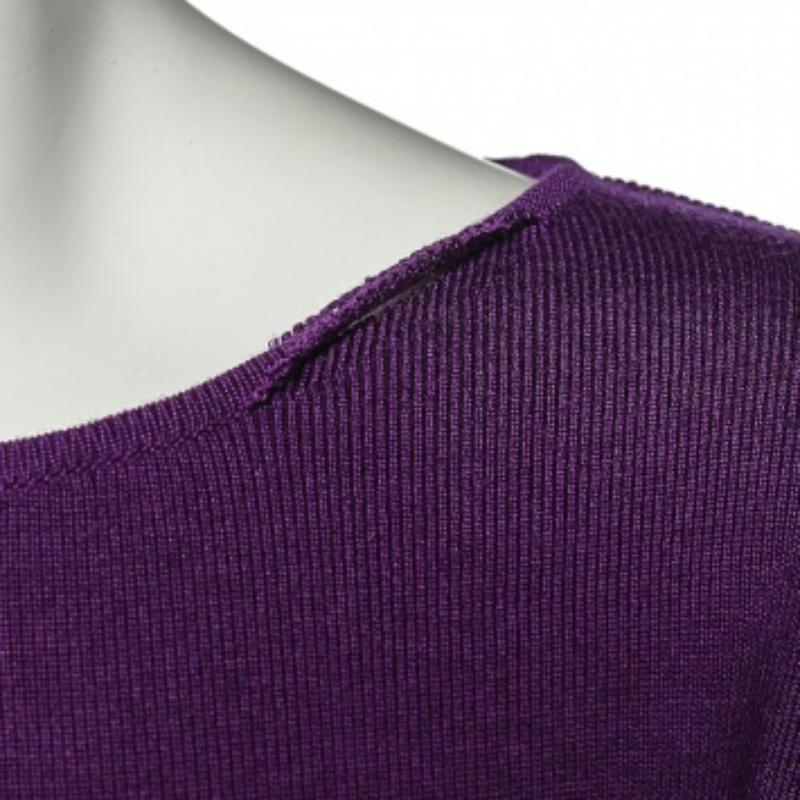 Fendi - Vestito con maniche a sbuffo in lana viola - S in vendita 3