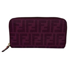 Fendi Purple Zucca Coated Canvas Long Wallet