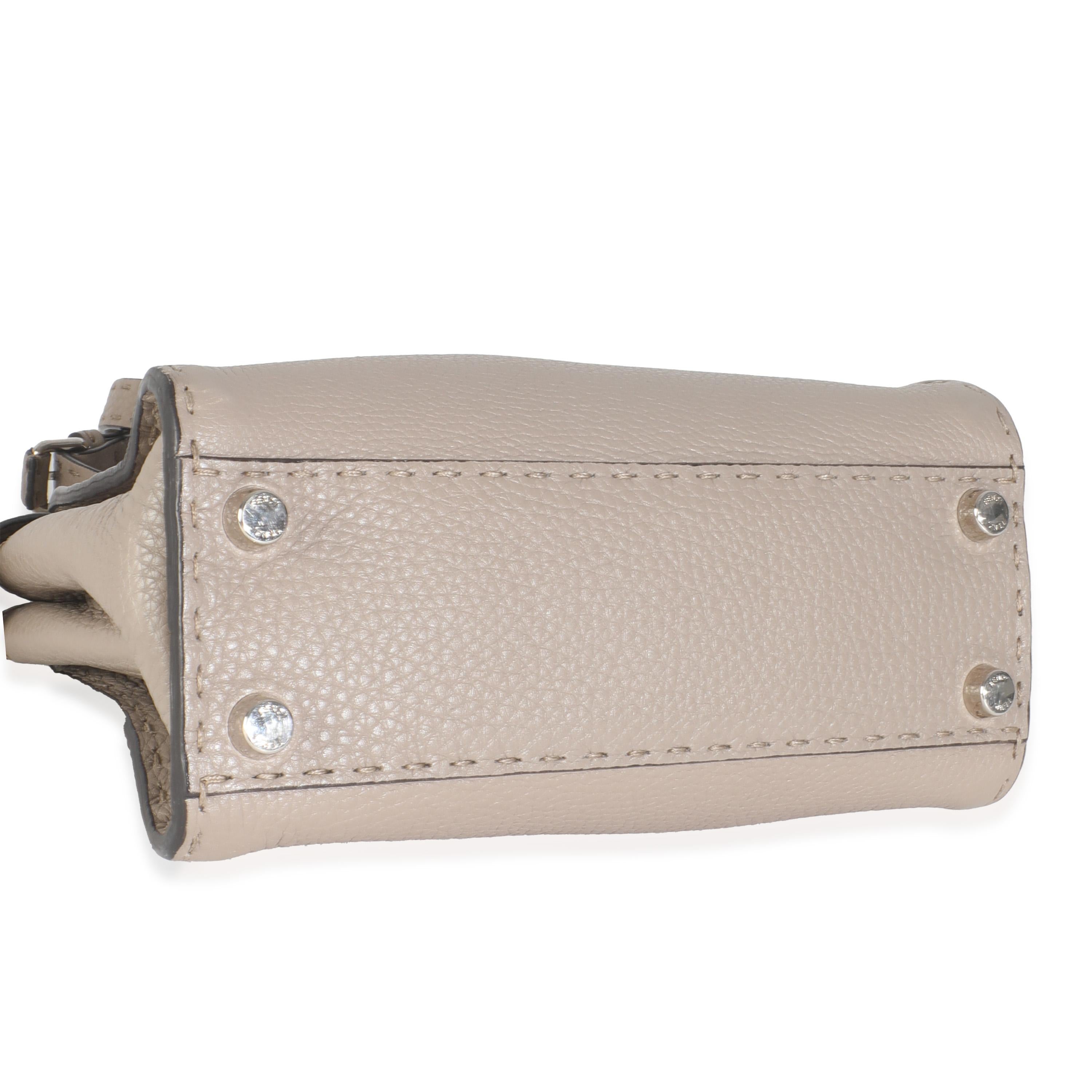 Donna Fendi Pitone Grigio Pelle di Vitello Selleria Mini Peekaboo