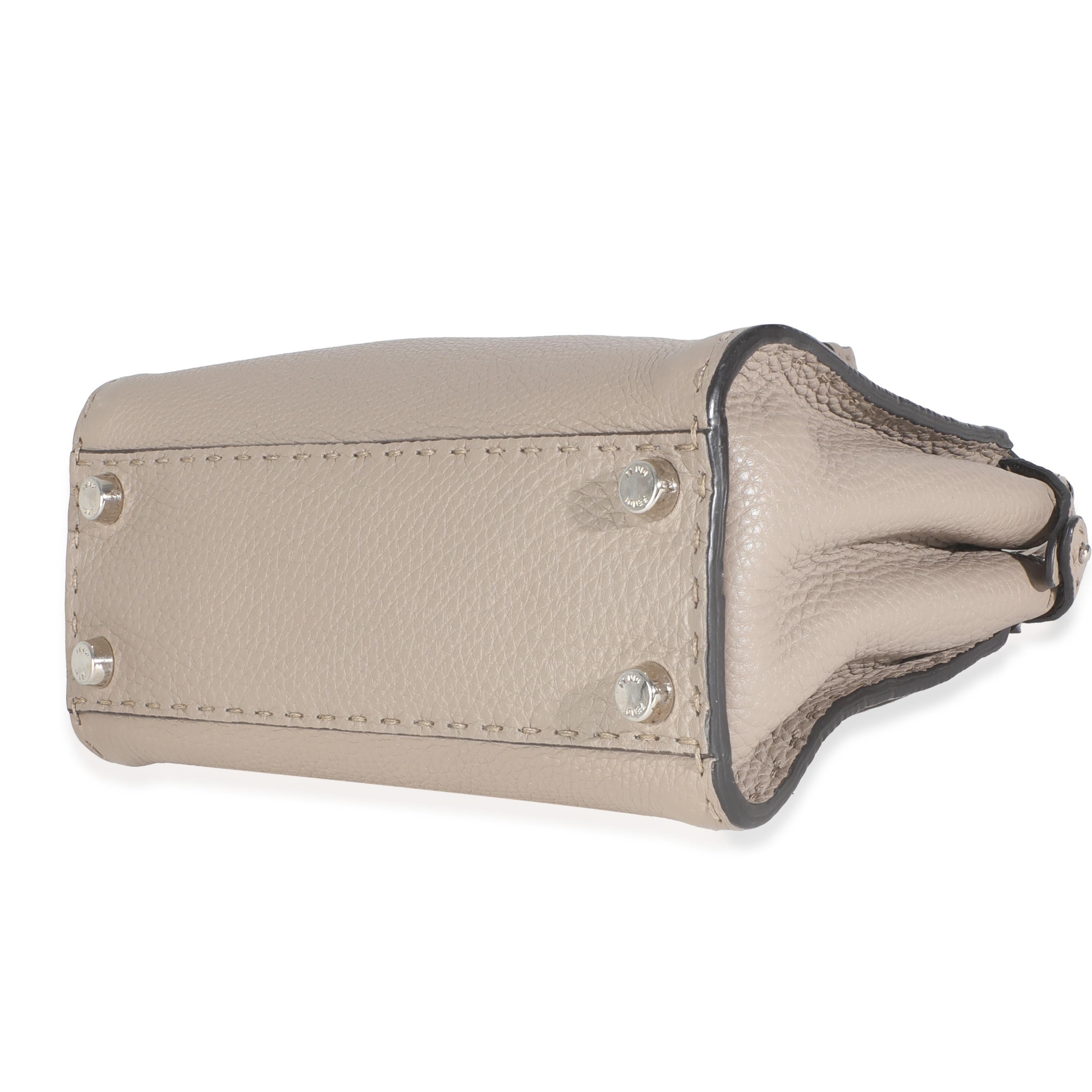 Fendi Pitone Grigio Pelle di Vitello Selleria Mini Peekaboo 2