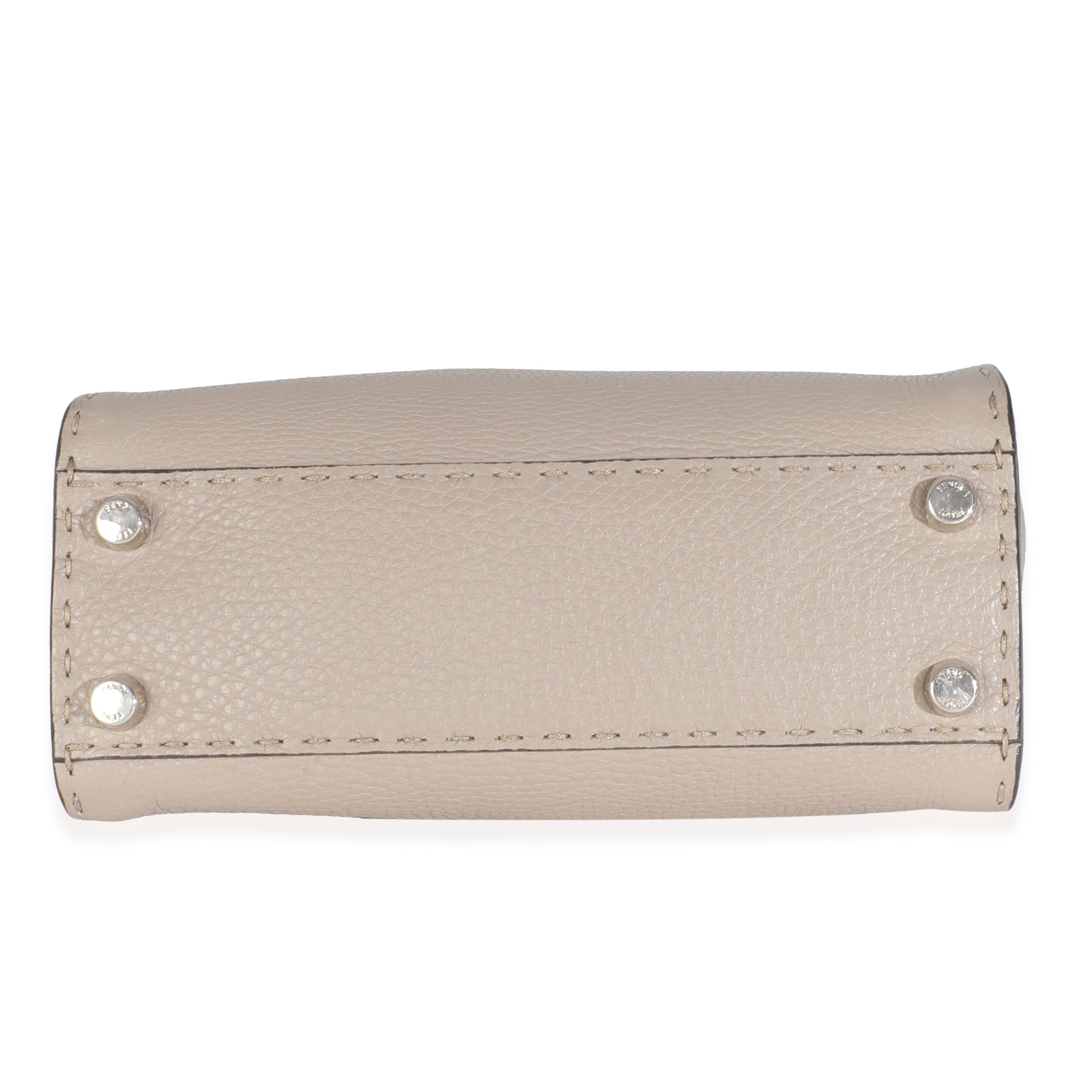 Fendi Pitone Grigio Pelle di Vitello Selleria Mini Peekaboo 3