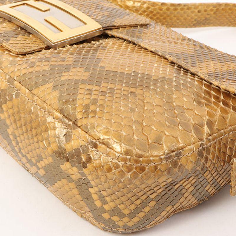 Fendi Python Mama Baguette Bag Gold 6