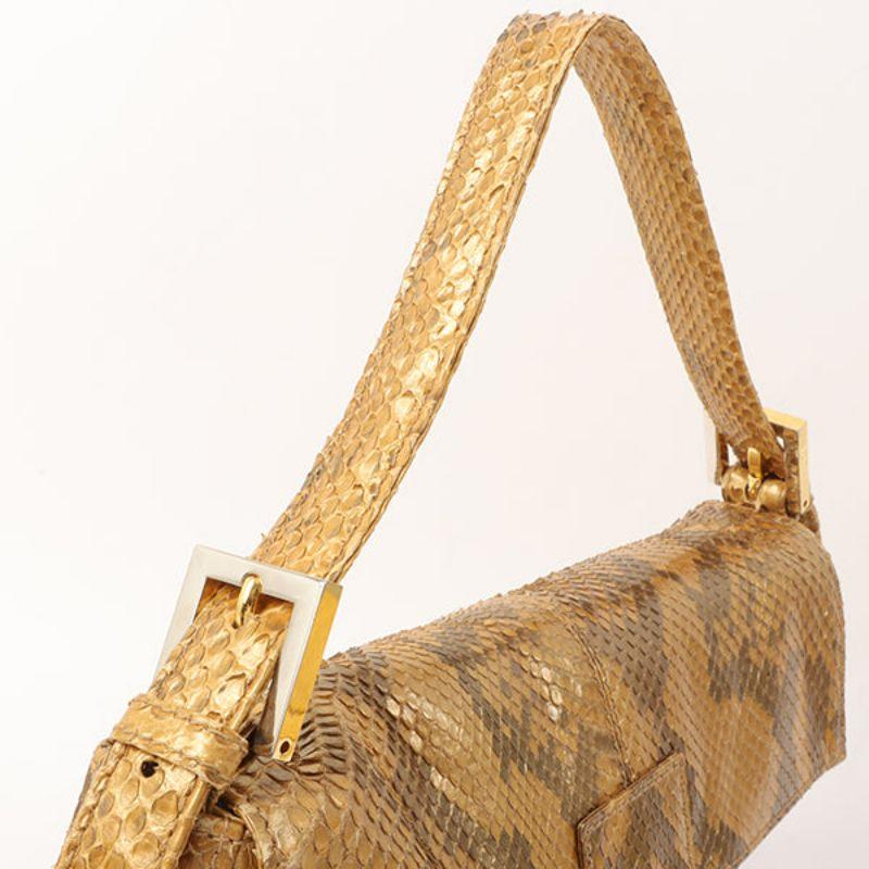 Fendi Python Mama Baguette Bag Gold 9
