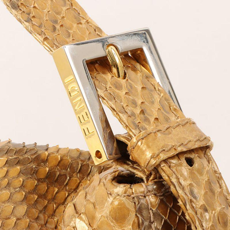 Fendi Python Mama Baguette Bag Gold 11