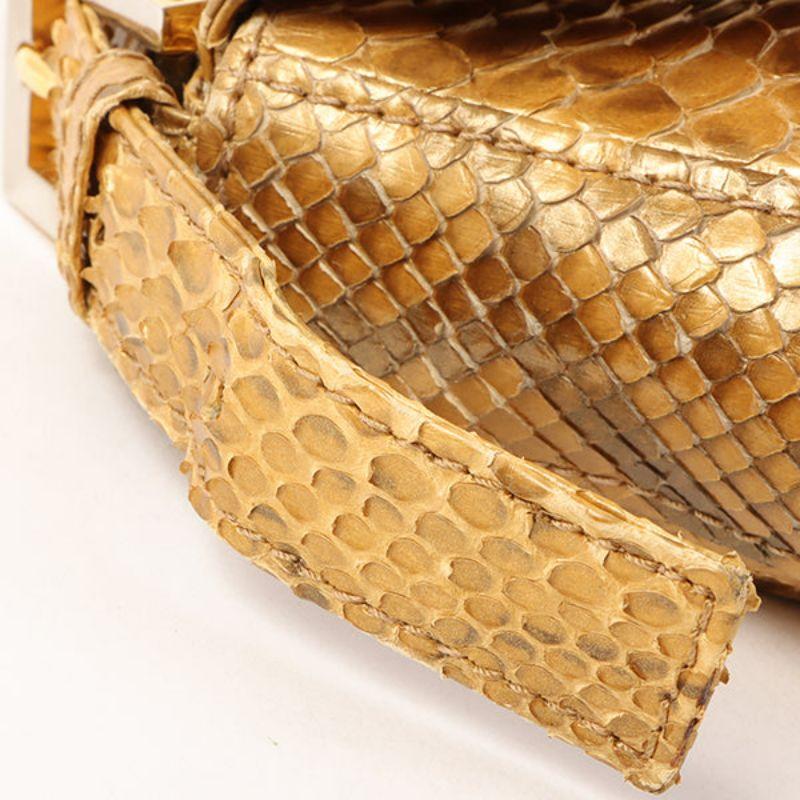 Fendi Python Mama Baguette Bag Gold 13