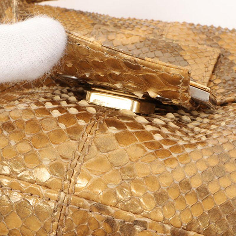 Fendi Python Mama Baguette Bag Gold 15