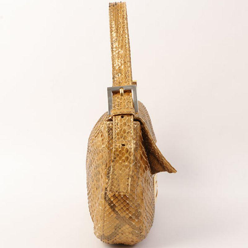 Women's Fendi Python Mama Baguette Bag Gold