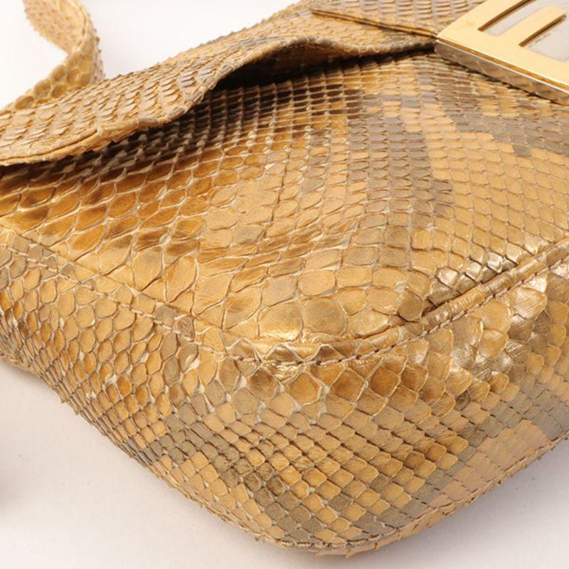 Fendi Python Mama Baguette Bag Gold 5