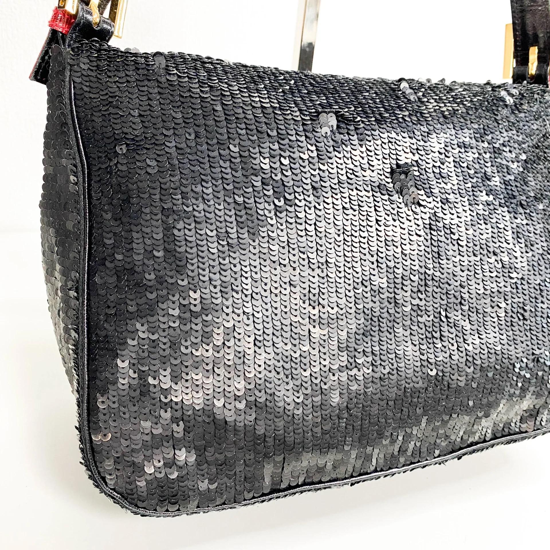 Women's Fendi Python Sequin Mama Baguette Bag Small