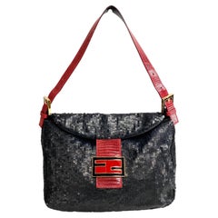 Fendi Pitón Lentejuelas Bolso Mama Baguette Pequeño