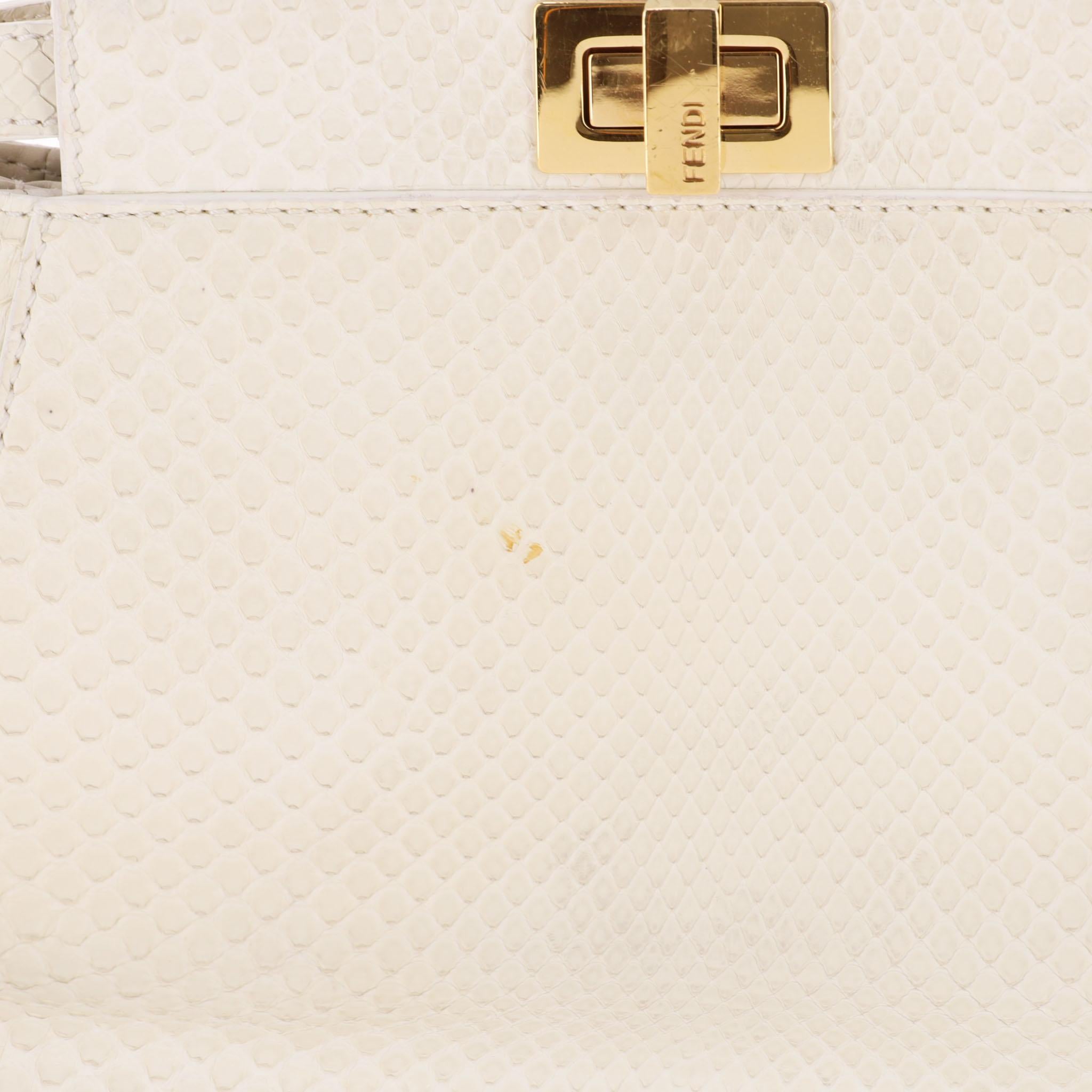 Borsa Fendi in pelle di pitone Mini Peekaboo in vendita 6