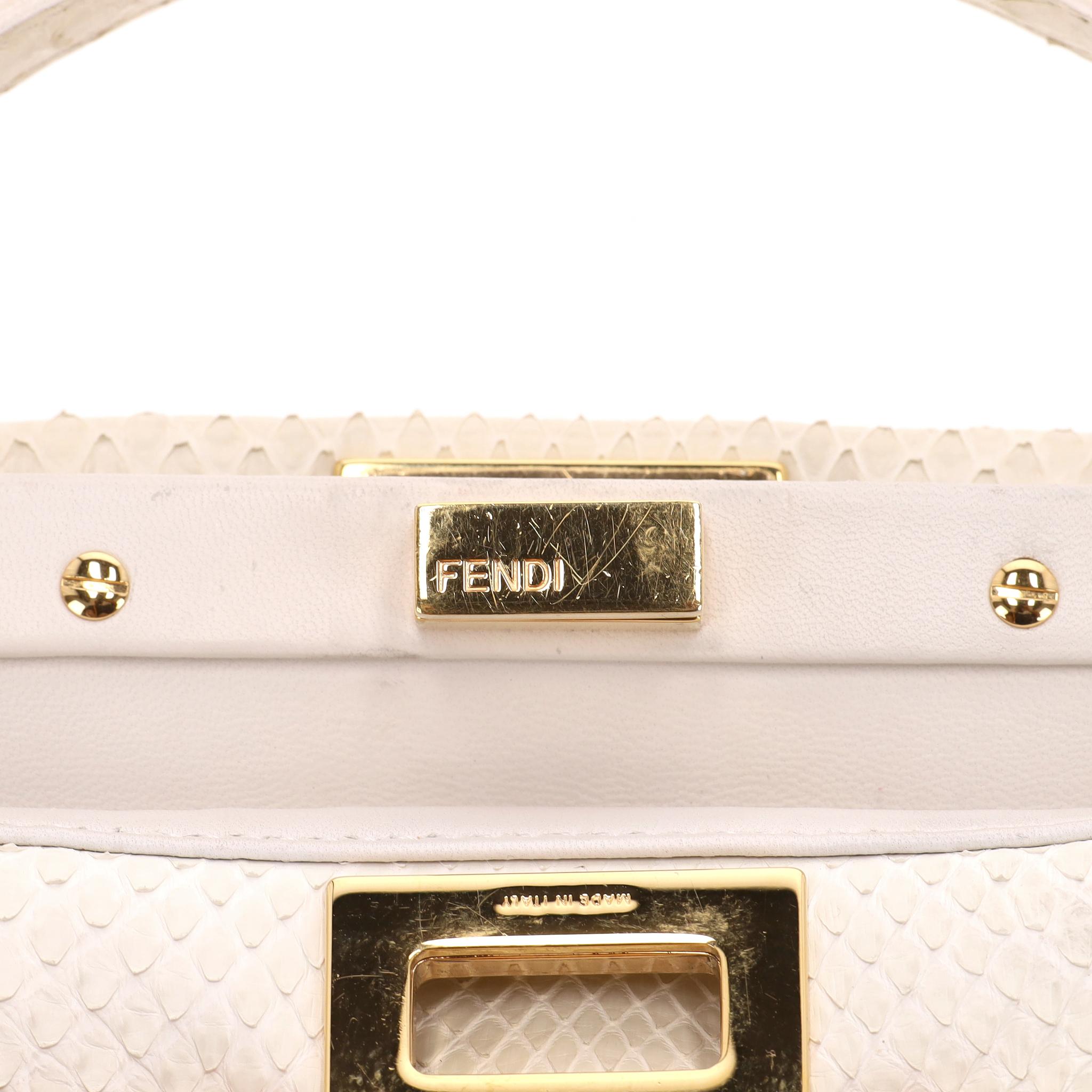 Borsa Fendi in pelle di pitone Mini Peekaboo in vendita 7