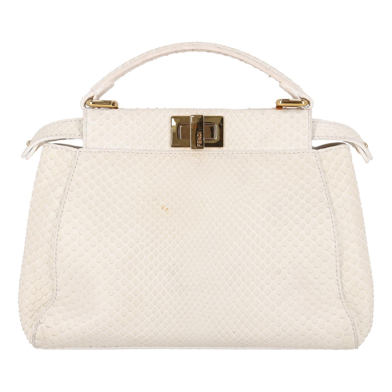 Borsa Fendi in pelle di pitone Mini Peekaboo In condizioni buone in vendita a London, GB