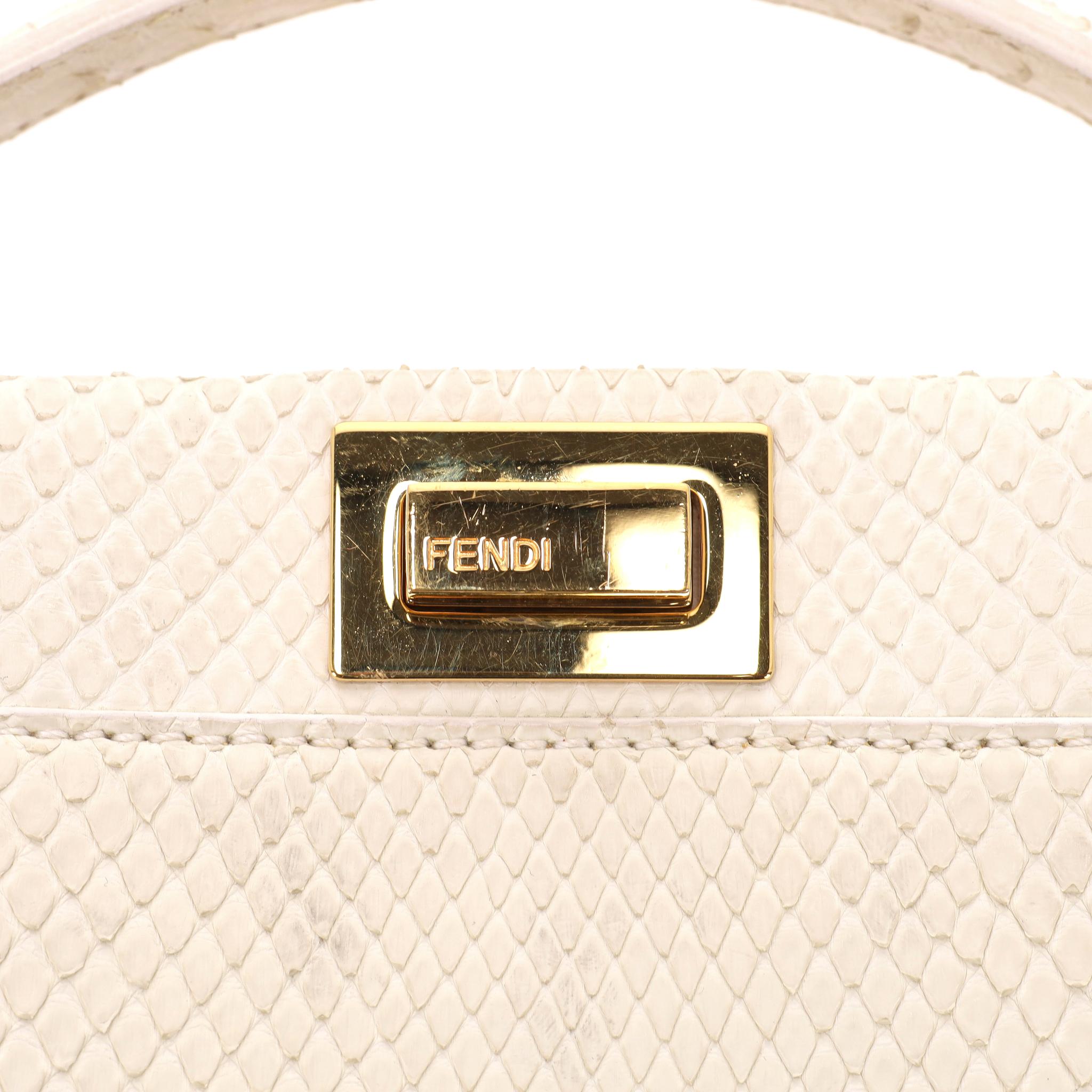 Borsa Fendi in pelle di pitone Mini Peekaboo in vendita 2