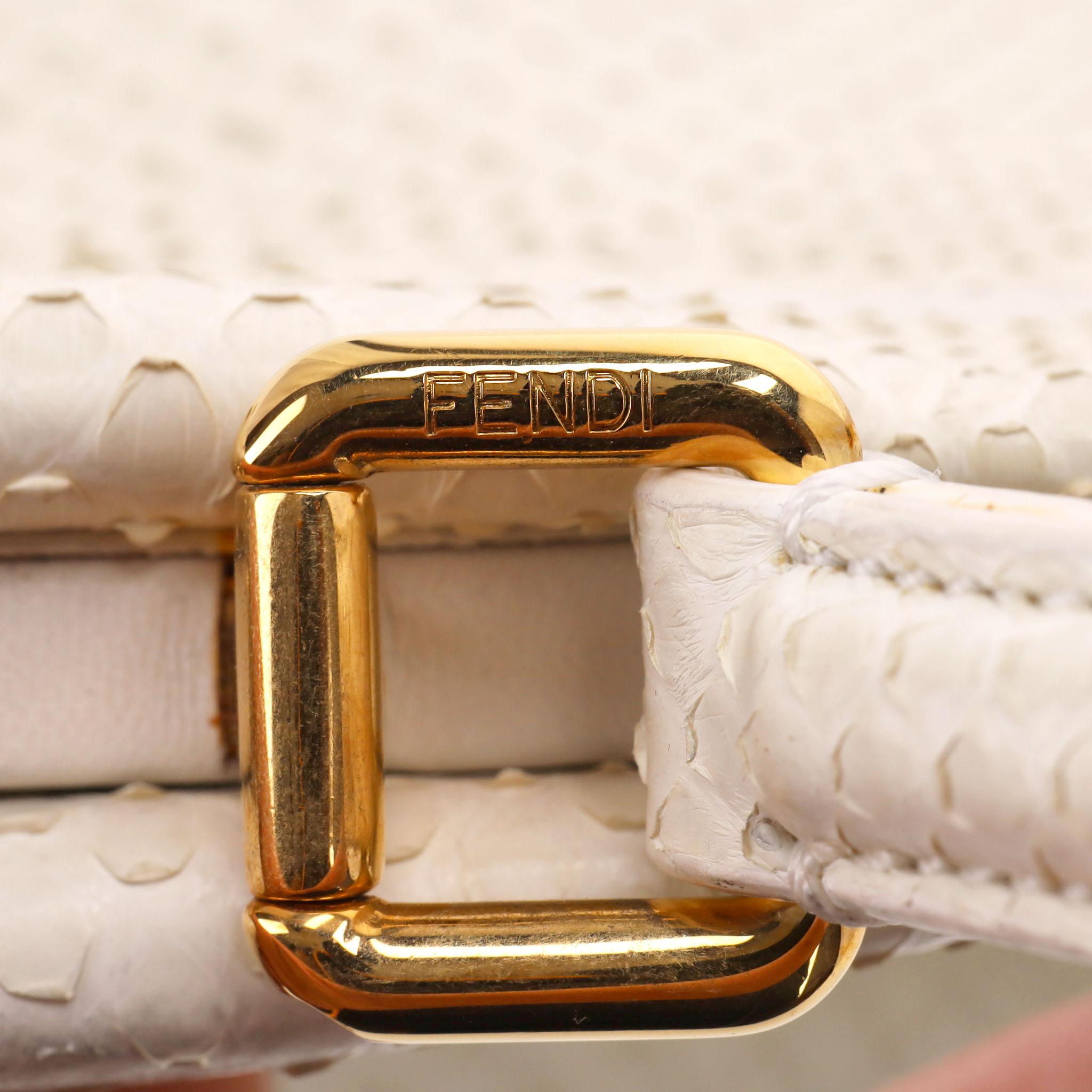 Borsa Fendi in pelle di pitone Mini Peekaboo in vendita 3
