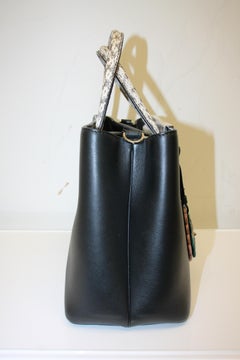 Fendi Python-Trimmed Petite 2Jours Tote