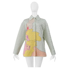Fendi Quilted Mint Jacket With Three Faces Print 2022