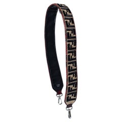 Fendi, raffia and python leather shoulder strap