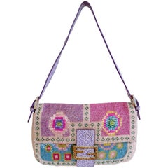 Vintage Fendi Rare 1990s Beaded Baguette Bag