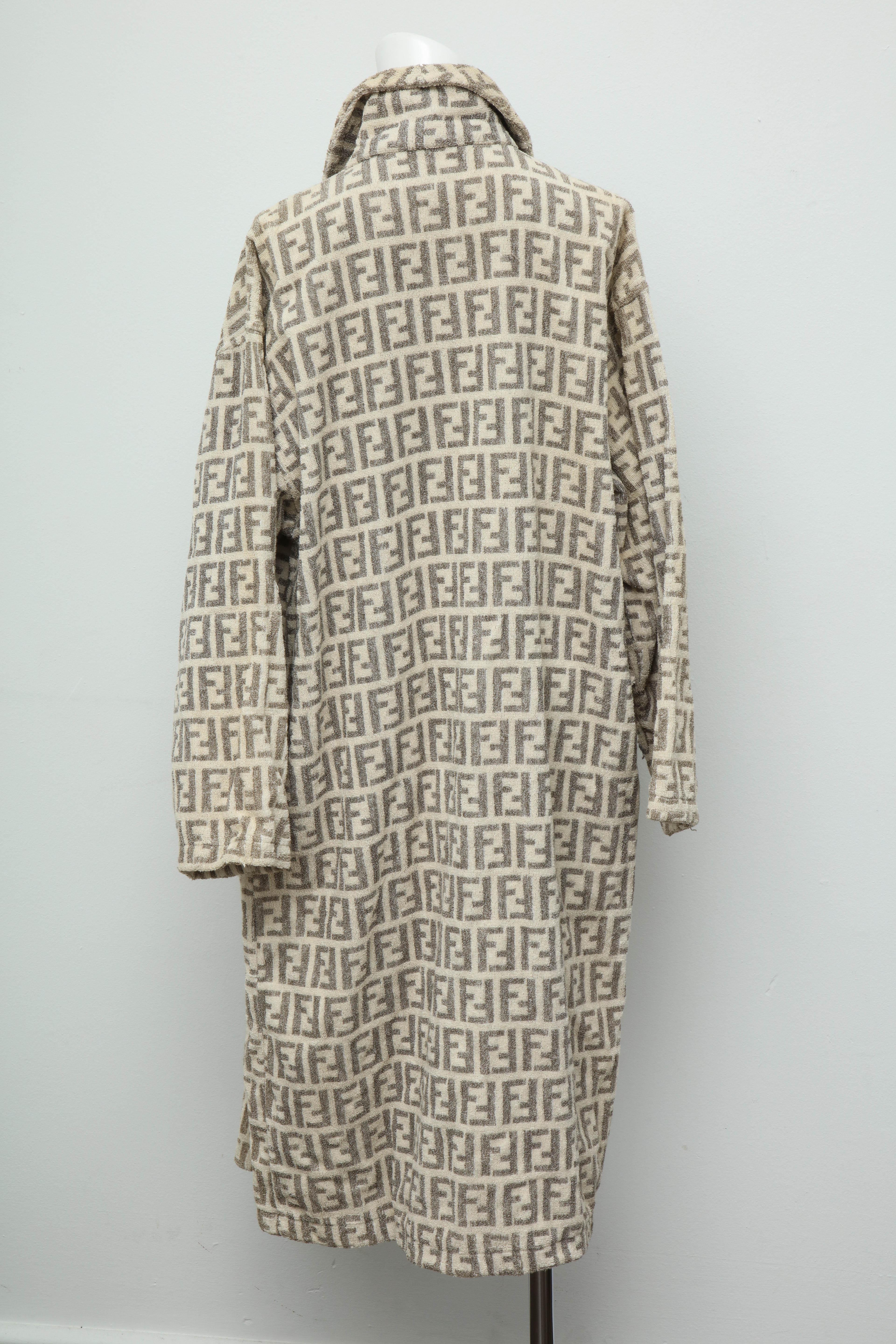 Women's or Men's Fendi Rare bathrobe with Iconic FF Logos For Sale