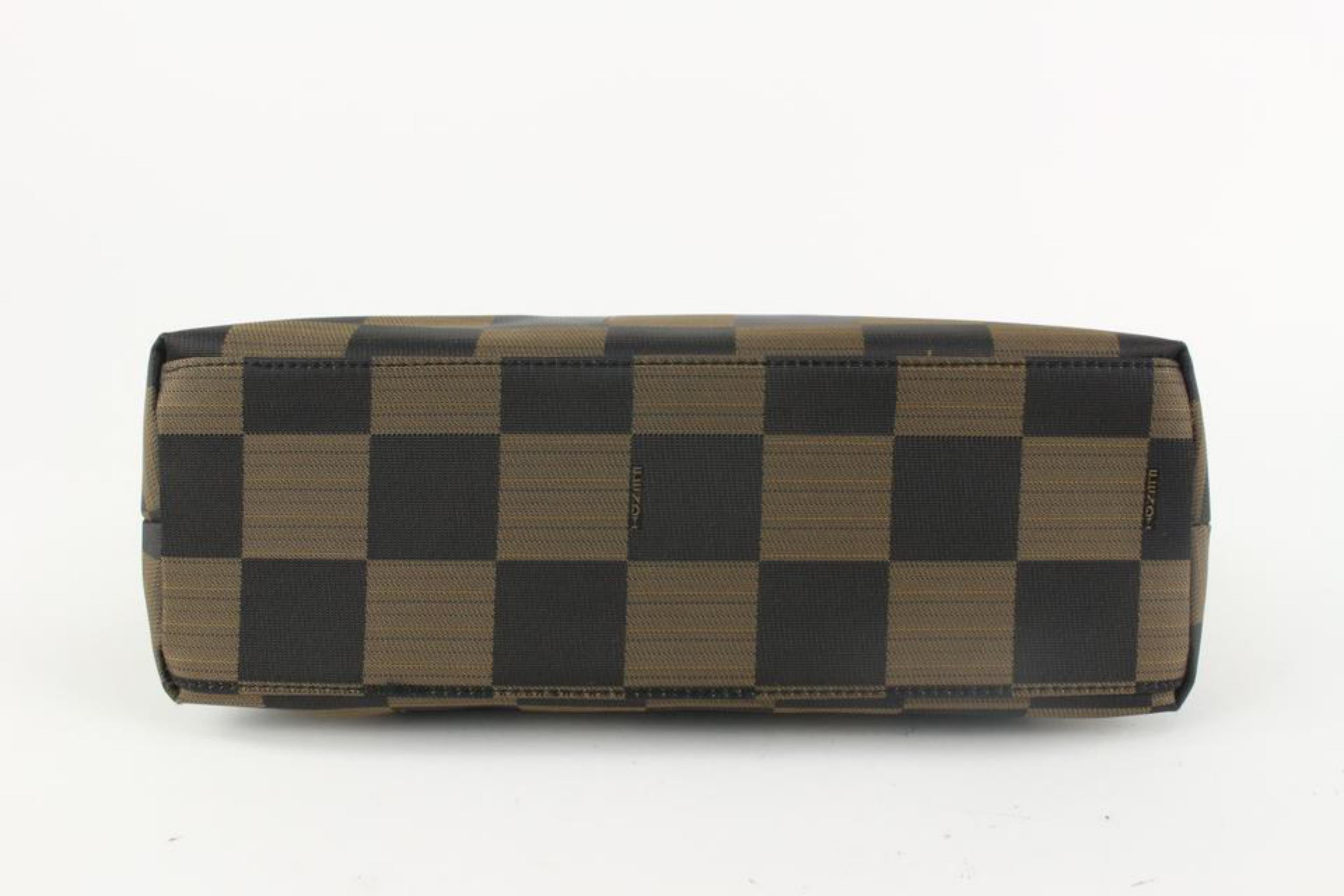 Fendi Rare Vintage Brown Checker Box 2way Tote with Pouch 1220f41 2