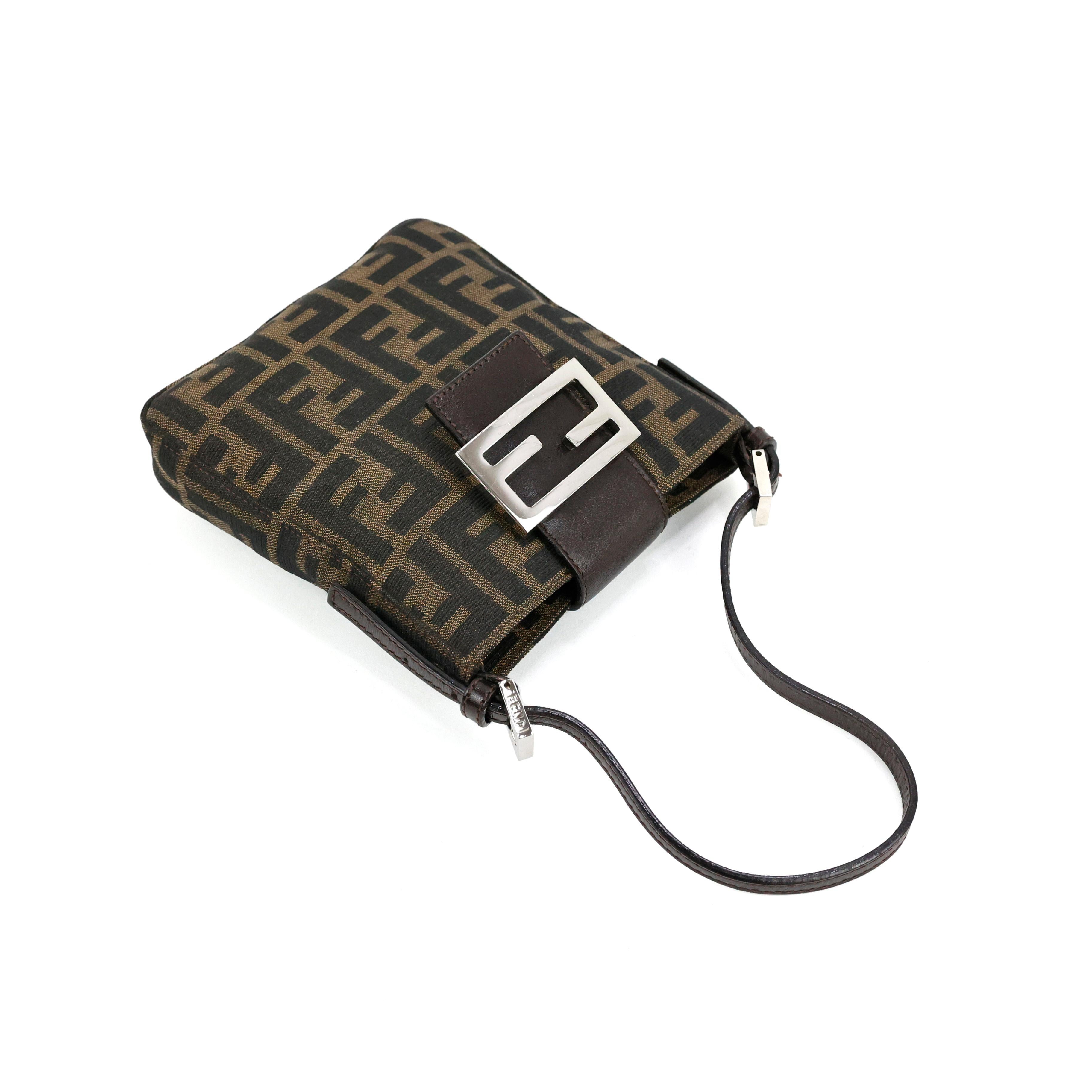 Fendi Rectangle Shape Vertical Zucca Baguette For Sale 1