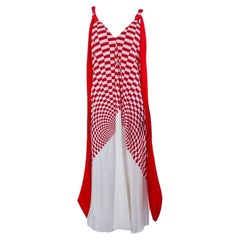 FENDI RED und WEISSE CHECKERED DETAILS-KLEID Größe 38 - XS