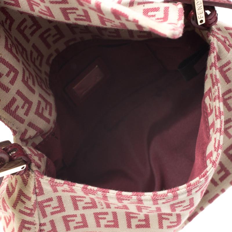 Fendi Red/Beige Canvas and Leather Mama Baguette Shoulder Bag 1