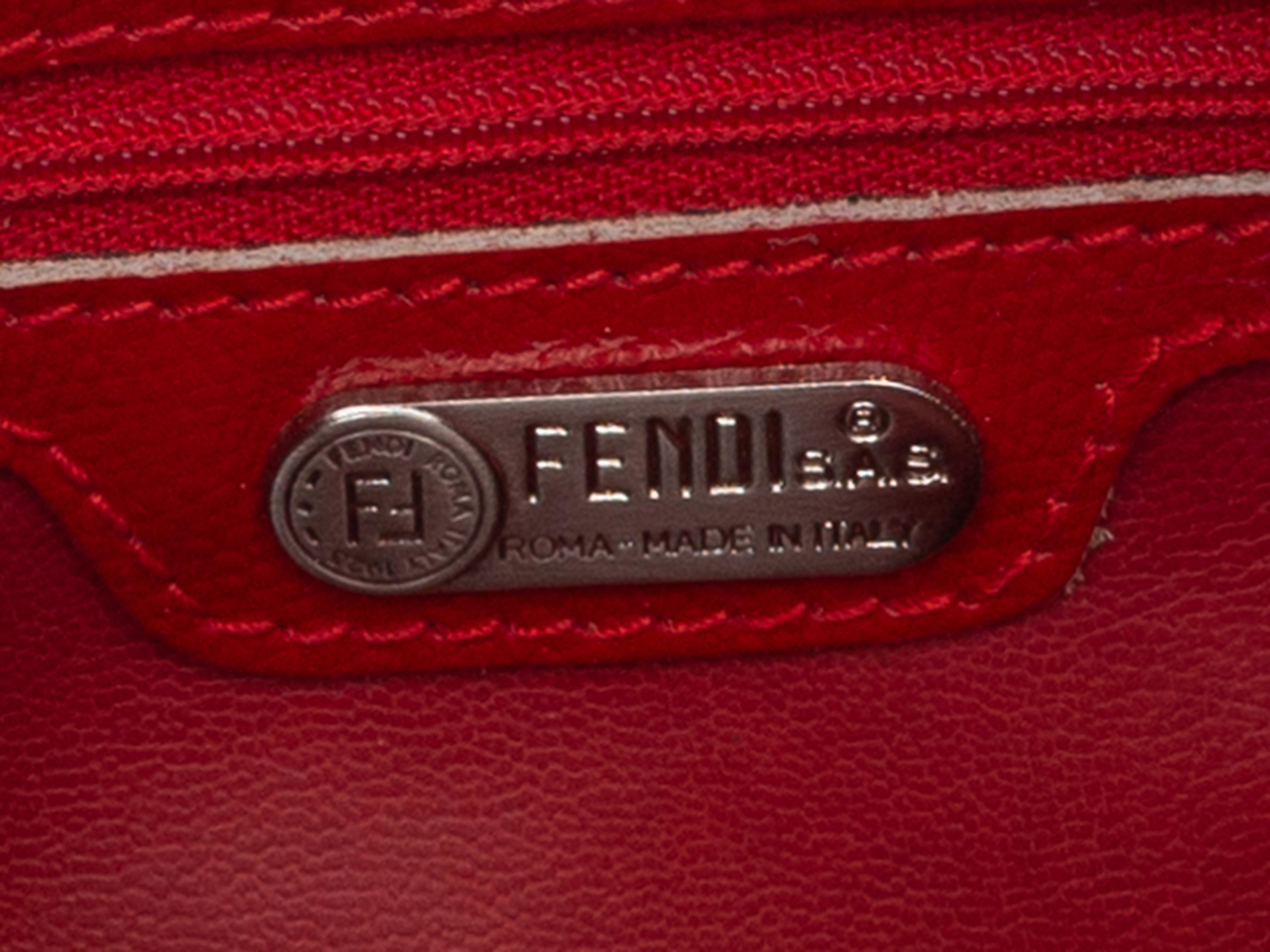 Fendi Red Canvas Shoulder Bag In Good Condition In New York, NY
