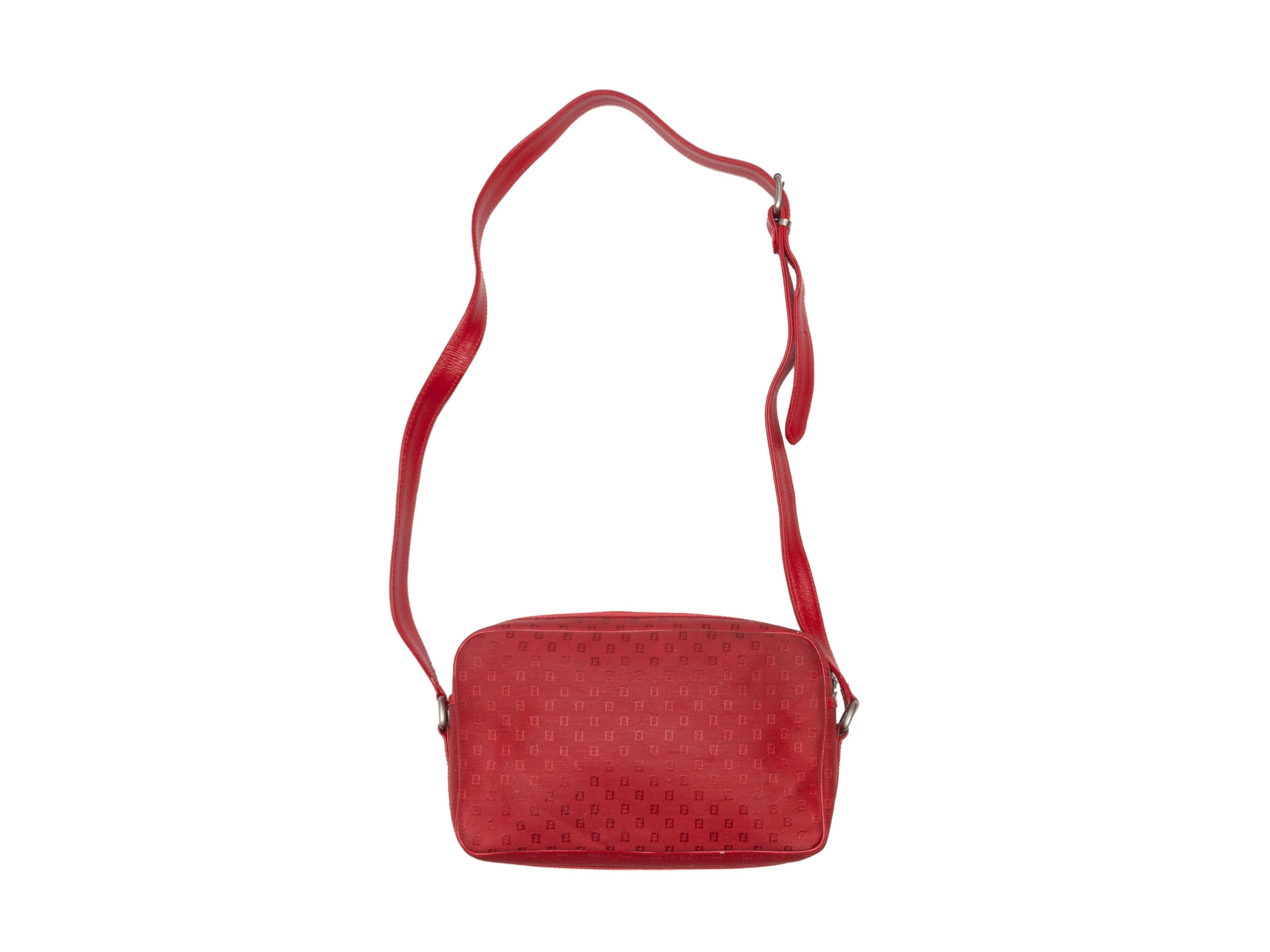 Fendi Red Canvas Shoulder Bag 2
