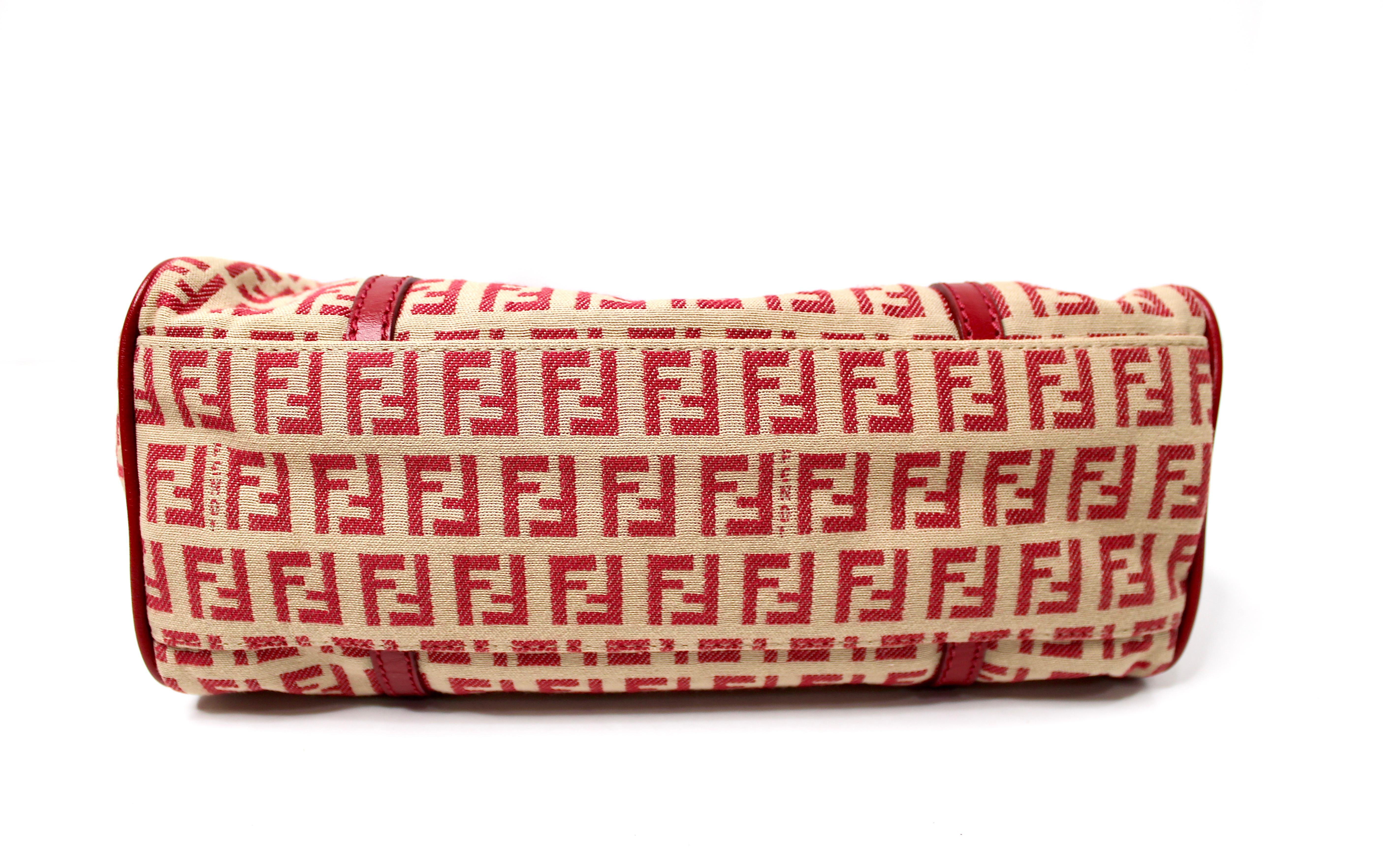 Fendi Sac à bandoulière en toile rouge Zucchino circa Y2K Unisexe en vente