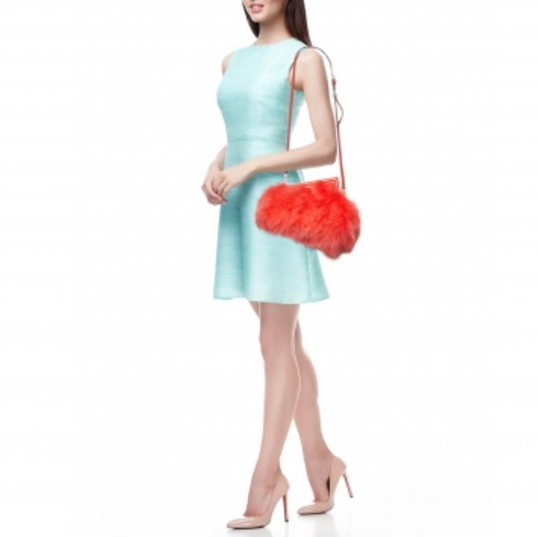 Fendi Red For Fur and Leather Small First Clutch In Excellent Condition In Dubai, Al Qouz 2